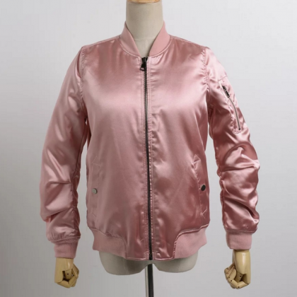 Shiny Cotton-padded Bomber Jacket