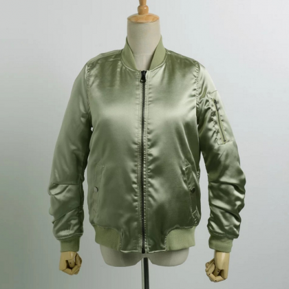 Shiny Cotton-padded Bomber Jacket