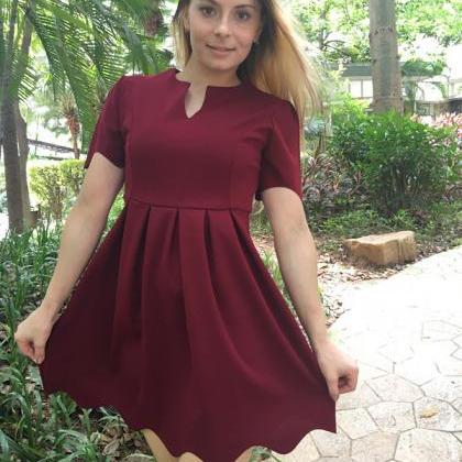 Red Short Sleeved Dress