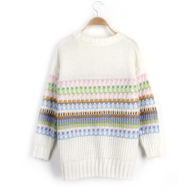 Sweater Design And Color Stripe Jacquard Knit Sweater on Luulla