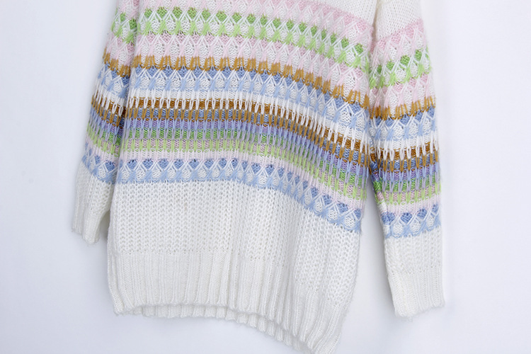 Sweater Design And Color Stripe Jacquard Knit Sweater on Luulla